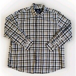 Saddlebred Mens XXL Wrinkle Free Plaid Button Down Long Sleeve Casual Shirt Plus
